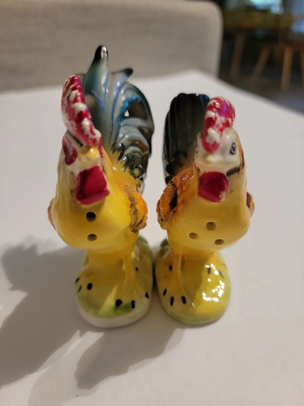 Vintage Set of Rooster and Hen Chicken Salt and Pepper Shakers Made In Japan